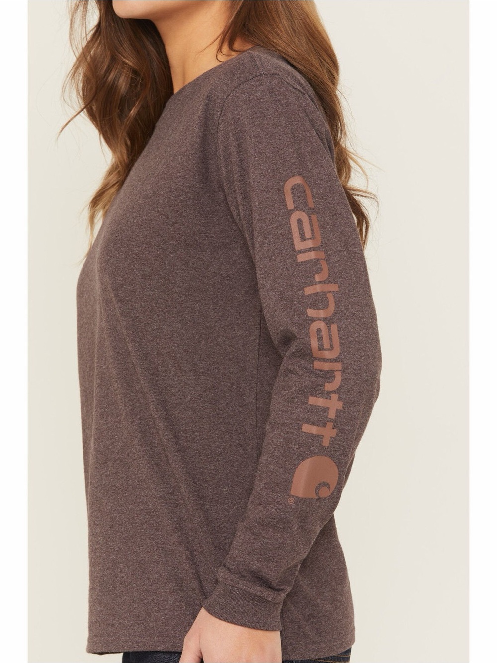 CARHARTT WOMEN'S LOOSE FIT HEAVYWEIGHT LONG SLEEVE LOGO GRAPHIC WORK TEE